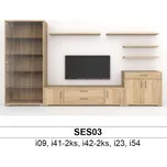 BMB Libreta SES03 obývací sestava Olše, Noha nízká chrom lesk - výška 20mm, PORTA - Nerez