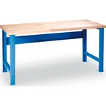 B2B Partner Dílenský pracovní stůl GD, buková spárovka, 1500 x 685 x 840 mm, modrá