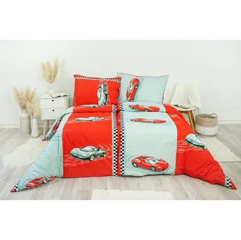 Povlečení Stanex Ložní povlečení bavlněné auta červená (LS121) Rozměry povlečení: 140x200 cm + polštář 90x70 cm