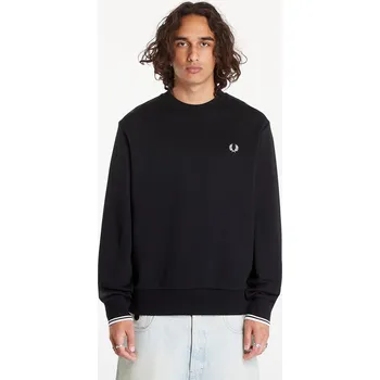 Pánské oblečení Mikina FRED PERRY Crewneck Sweatshirt Black M