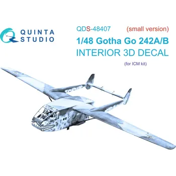 Plastikový model Quinta studio 1/48 Go 242A-B 3D-Print.&col.Interior (ICM) SMALL