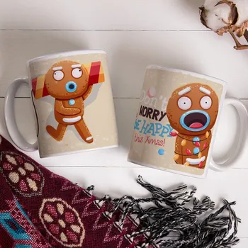 Hrnek Don't worry, be happy - Růžová