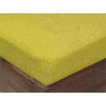 Prostěradlo Froté prostěradlo s napínací gumou - žlutozelené 90x200