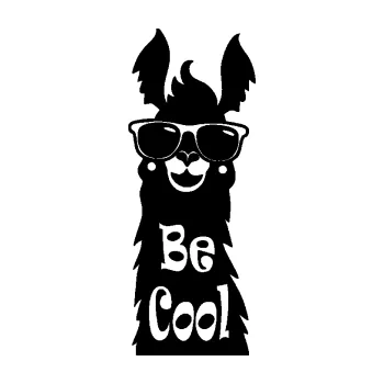 Samolepící dekorace SAMOLEPKA Lama 008 nápis Be Cool (01 - černá) NA AUTO, NÁLEPKA, FÓLIE, POLEP, TUNING, VLASTNÍ TEXT, TISK, AUTOSAMOLEPKY.cz, POLEPY, OBRÁZEK, LOGO, SAMOLEPKY