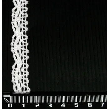 Krajka Bavlněná krajka, 18mm, bílá, 10m/bal.