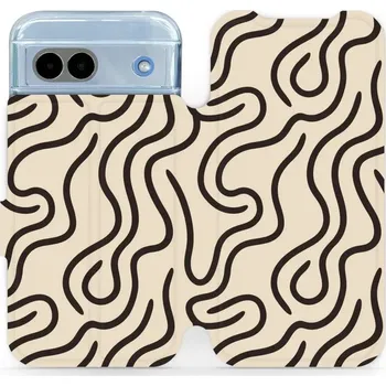 Pouzdro na mobilní telefon Flipové pouzdro Mobiwear - Google Pixel 8A - VA60S Linky (Knížkové flip pouzdro, obal, kryt na mobil Google Pixel 8A - VA60S Linky, materiál Umělá kůže + TPU - ochrana 360°, stojánek, silikonová vanička, magnetické zavírání)