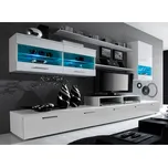 Kondela Obývací stěna, bílá / bílá extra vysoký lesk HG, LEO