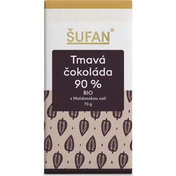 ŠUFAN s.r.o. BIO Tmavá čokoláda 90% s Maldonskou solí - 70 g