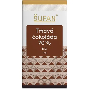 ŠUFAN s.r.o. BIO Tmavá čokoláda 70% - 70 g