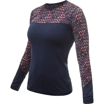 cyklistický dres Triko dlouhé dámské SENSOR MERINO IMPRESS deep blue/origami XL