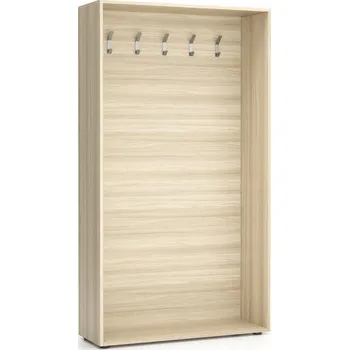 Věšák PLAN Šatní stěna BORDER, 5 háčků, dub přírodní