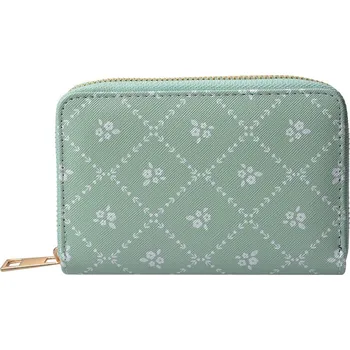 Peněženka Zelená peněženka s bílými kytičkami - 10*15 cm
