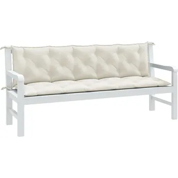 vidaXL Podušky na zahradní lavici 2 ks modrá melanž 180x50x7 cm textil [4002622] Barva: melanžová krémová