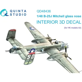 Plastikový model Quinta studio 1/48 B-25J Mitchell Glass Nose 3D-Print.&col.Int.