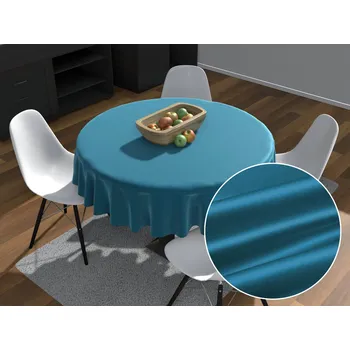 ubrus Saténový kulatý ubrus polyesterový Satén LUX-050 Petrolejově modrý Ø 100 cm