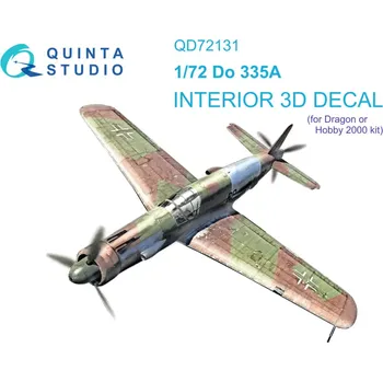 Plastikový model Quinta studio 1/72 Do 335A 3D-Print.&col.Interior (DRAG/H.2000)