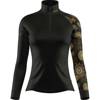 Dámské funkční triko dlouhý rukáv se zipem GOLDEN EYE černá Bamboo Heavy - Žlutá / XXL