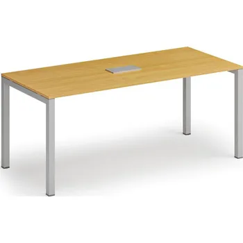 Psací stůl B2B Partner Jednací stůl PRIMO SQUARE, 180x80 cm, buk + stolní zásuvka TYP III, stříbrná