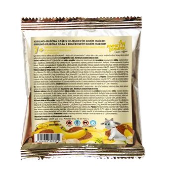 Kozí kaše pšenično-rýžová s banánem a kakaem porce 30g