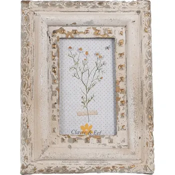 Rám na obraz Béžový kovový fotorámeček Bob ve vintage stylu – 10x15 cm