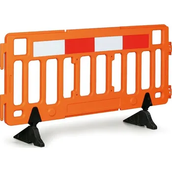 Dopravní značení B2B Partner Mobilní plastová zábrana, oranžová s reflexními prvky, délka 1900 mm