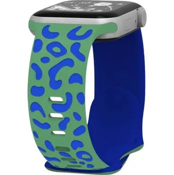 Gravírované zvířecí vzory řemínek pro Apple Watch 38/40/41/42(S10)mm Barva: Zeleno-modrá