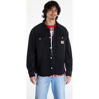 Pánská větrovka Bunda Carhartt WIP Harvey Shirt Jac UNISEX Black Dark Used Wash S