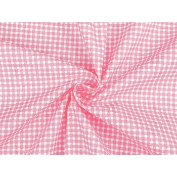 Bavlněná látka mini káro - 4 (17) růžová střední