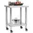 Servírovací stolek Kuchyňský pracovní stůl s kolečky nerezová ocel 80 x 45 x 85 cm stříbrný
