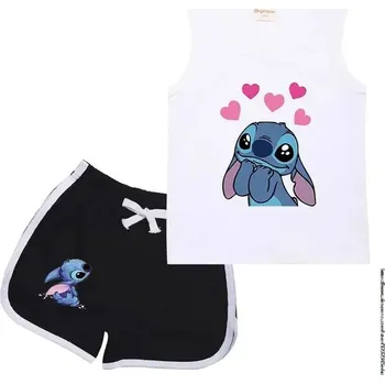Lilo & Stitch Dětský letní set - tílko + kraťasy s motivem "Lilo a Stitch" Barva: Bílá, Velikost: 170 (15 let)