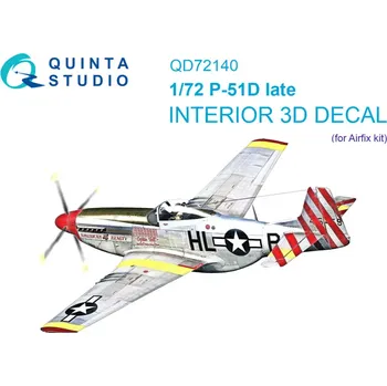 Plastikový model Quinta studio 1/72 P-51D late 3D-Print.&col.Interior (AIRF)