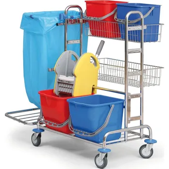 Úklidový vozík B2B Partner Profesionální úklidový vozík dvojkbelíkový pro kompletní úklid, 70 x 110 x 130 cm