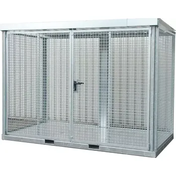 Klec pro skladování tlakových lahví s pevnou podlahou, 313,5 × 157 × 226 cm