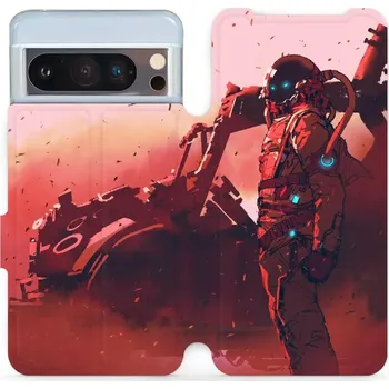 Pouzdro na mobilní telefon Flipové pouzdro Mobiwear - Google Pixel 8 Pro - MA09S Průzkumník s červeným vozítkem (Knížkové flip pouzdro, obal, kryt na mobil Google Pixel 8 Pro - MA09S Průzkumník s červeným vozítkem, materiál Umělá kůže + TPU - ochrana 360°, stojánek, silikonová)