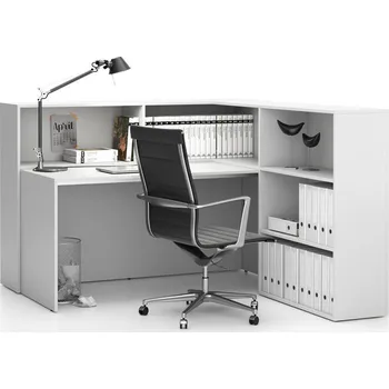 Kancelářská sestava PLAN Rohová kancelářská sestava SEGMENT, pravá, bílá
