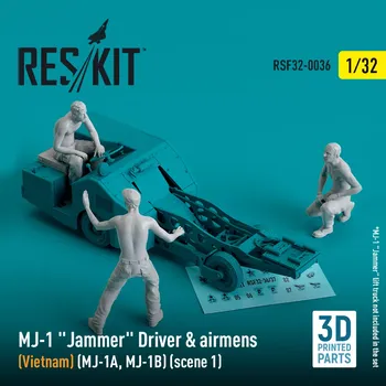 Plastikový model Reskit 1/32 MJ-1 Driver&airmens (Vietnam) scene 1 (3 pcs)