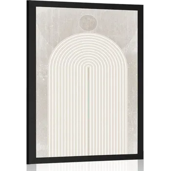 Plakát Dovido Plakát moderní béžová duha Mid-Century