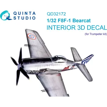 Plastikový model Quinta studio 1/32 F8F-1 Bearcat 3D-Print.&col.Interior (TRUMP)