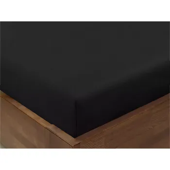 Prostěradlo Bavlněné napínací prostěradlo - černé 90x200