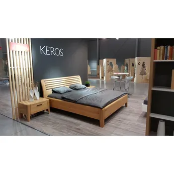 Postel Keros postel dřevěné čelo 160 x 200 cm, DUB SUKATÝ přírodní lak