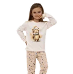Dívčí dlouhé pyžamo Cornette 594/180 Sweet Bear 158/164 Bílá