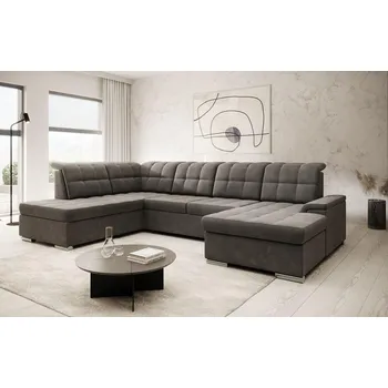 Sedací souprava Rozkládací sedací souprava do U Modena 202 x 320 x 157 cm v šedé látce levý roh