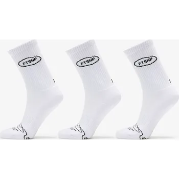 Ponožky Footshop Basic Crew Socks 3-Pack White 39-42
