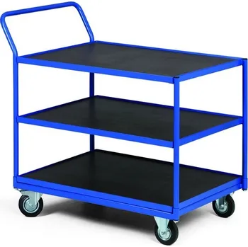 Stavebniny B2B Partner Policový vozík, 3 police z voděodolné překližky, nosnost 400 kg