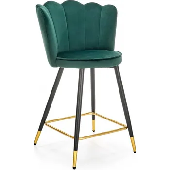 Barová židle Barová židle DIANA — kov, samet, zelená