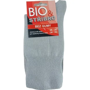 Pánské ponožky Zdravotní ponožky bez gumy s jemným lemem a vysokým obsahem bavlny - barva sv. šedá 38-39