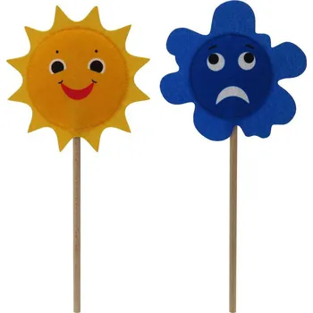 Výuková hračka Moravská ústředna Sluníčko-správně/Mráček-chybně, 2díl. sada výukových pomůcek