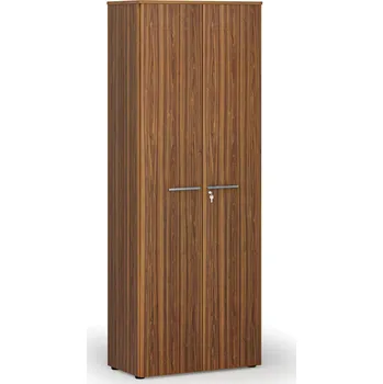 Policová skříň B2B Partner Kancelářská skříň s dveřmi PRIMO WOOD, 800 x 420 x 2128 mm, ořech