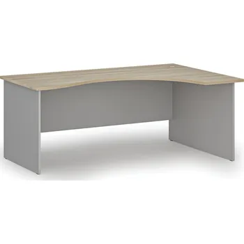 Psací stůl B2B Partner Ergonomický kancelářský psací stůl PRIMO GRAY, 180x120 cm, pravý, šedá/dub přírodní
