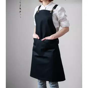 Kuchyňská zástěra Baristická zástěra s popruhy černá